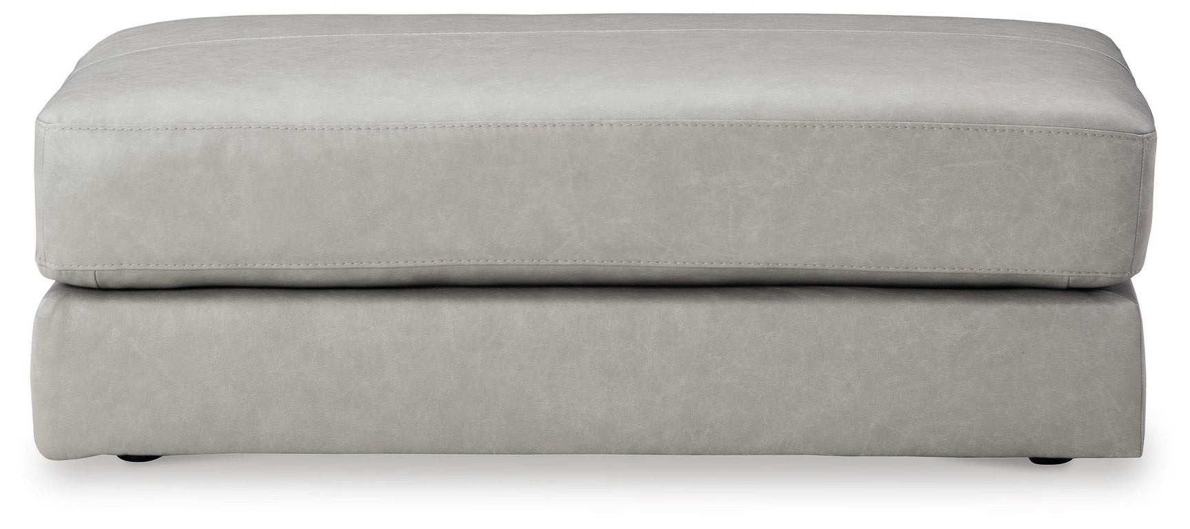 Amiata Glacier Leather Oversized Accent Ottoman - Ella Furniture
