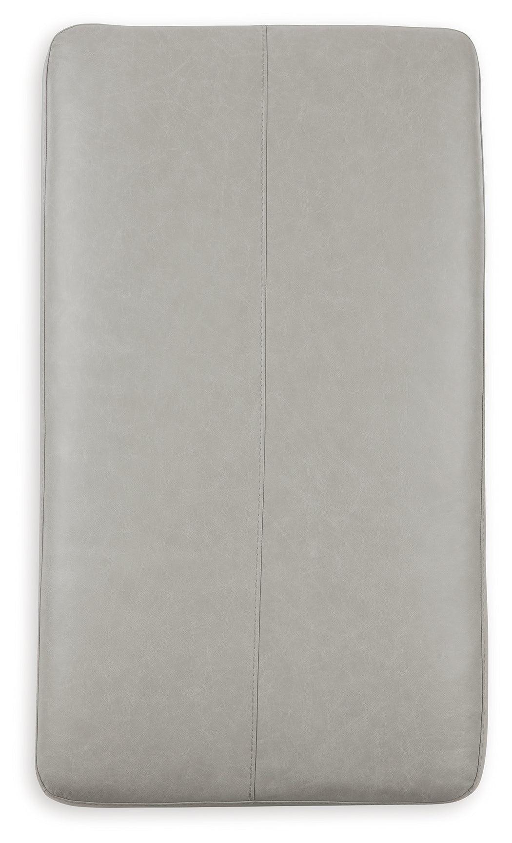 Amiata Glacier Leather Oversized Accent Ottoman - Ella Furniture