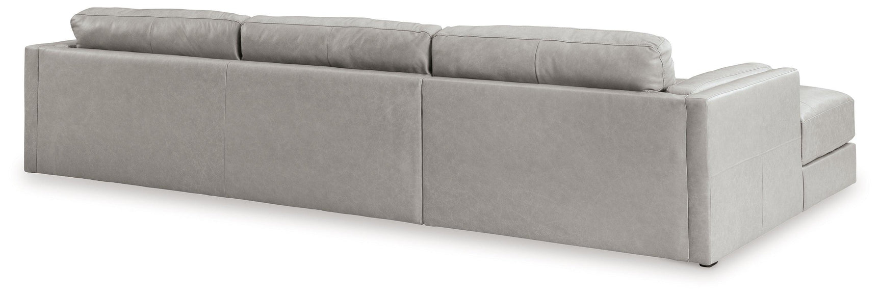 Amiata Glacier Leather 2-Piece Sectional With Chaise