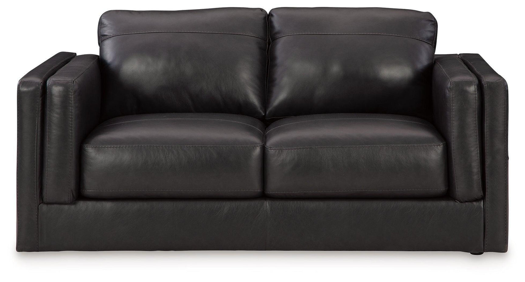 Amiata Onyx Leather Loveseat
