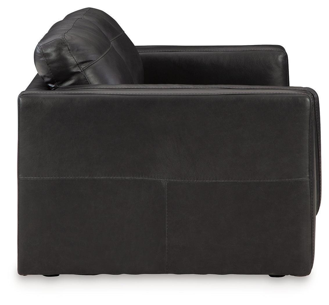 Amiata Onyx Leather Loveseat