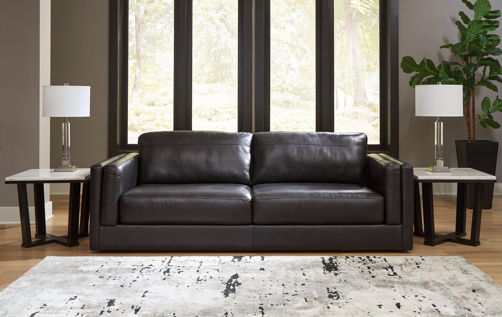 Amiata Onyx Leather Sofa