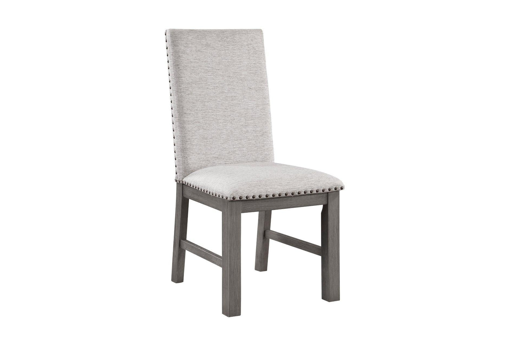 Gresham Gray Modern Rustic Acacia Veneer Solid Wood Gray Fabric Upholstery Dining Room Set - Ella Furniture