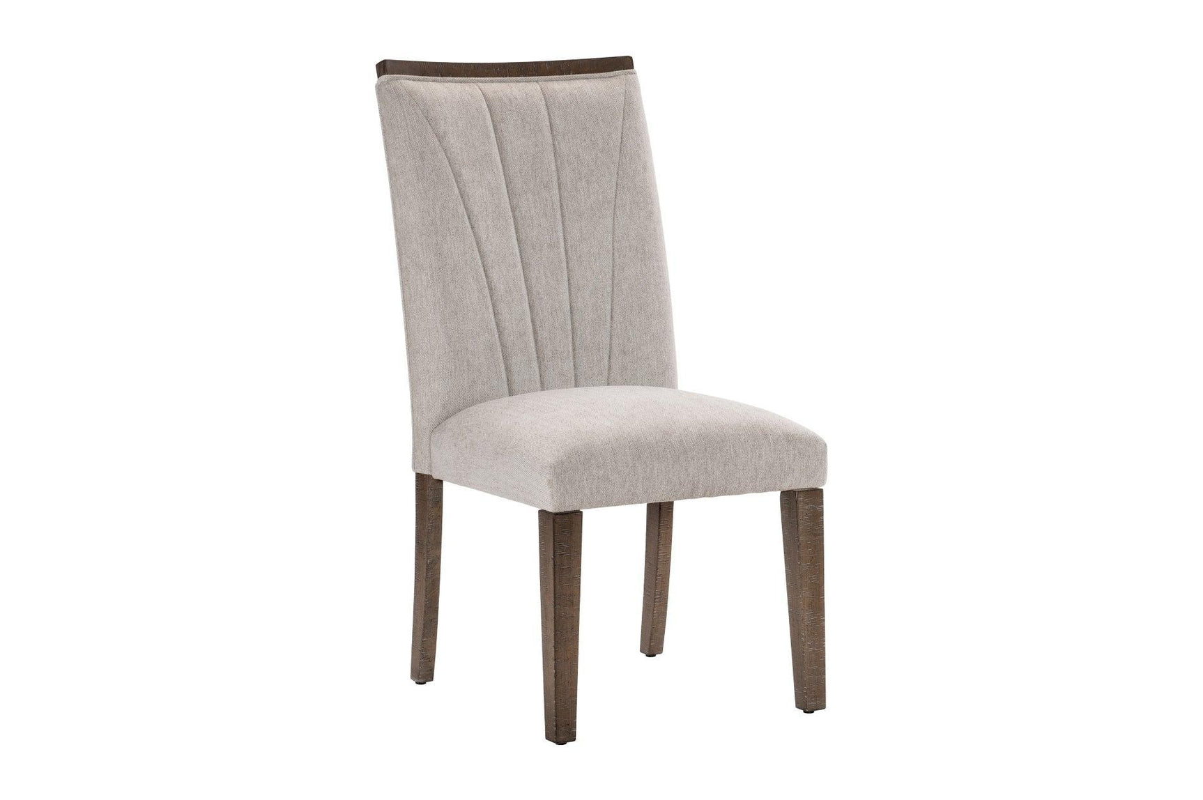 Brookings Brown Contemporary Acacia Veneer Solid Wood Beige Fabric Dining Room Set - Ella Furniture