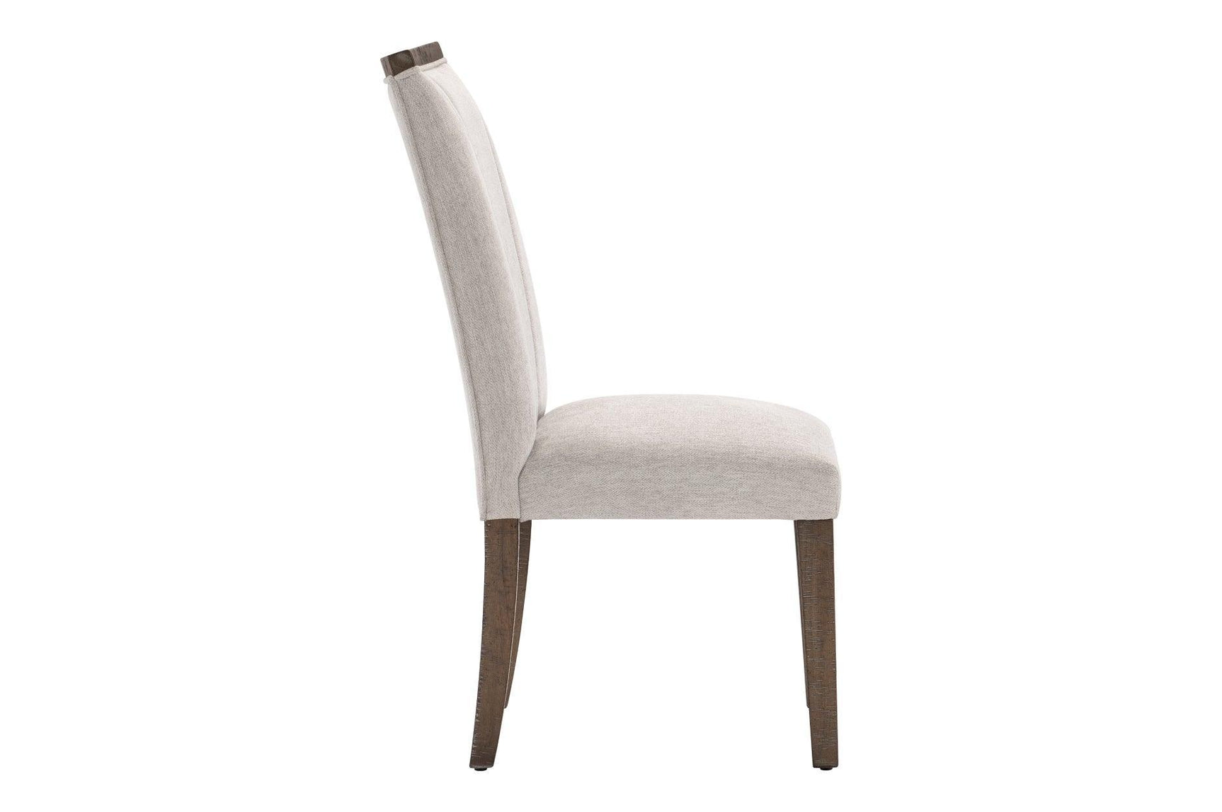 Brookings Brown Contemporary Acacia Veneer Solid Wood Beige Fabric Dining Room Set - Ella Furniture