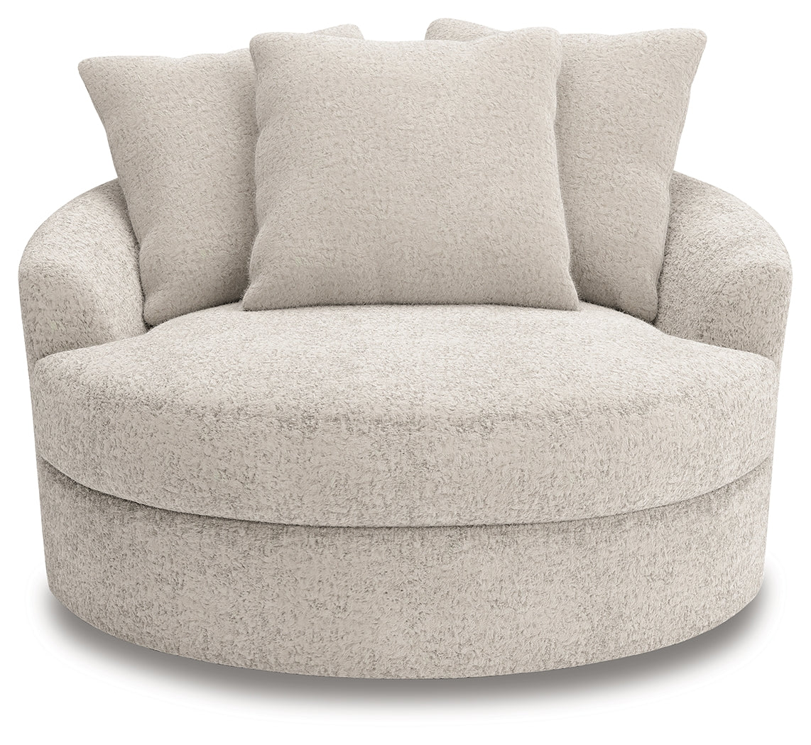 Cuddle Plush Arctic Chenille,Velvet Oversized Swivel Accent Chair