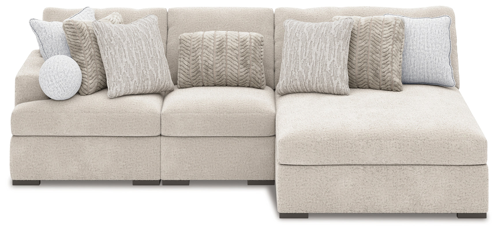 Cuddle Plush Arctic 3-Piece Sectional with Chaise