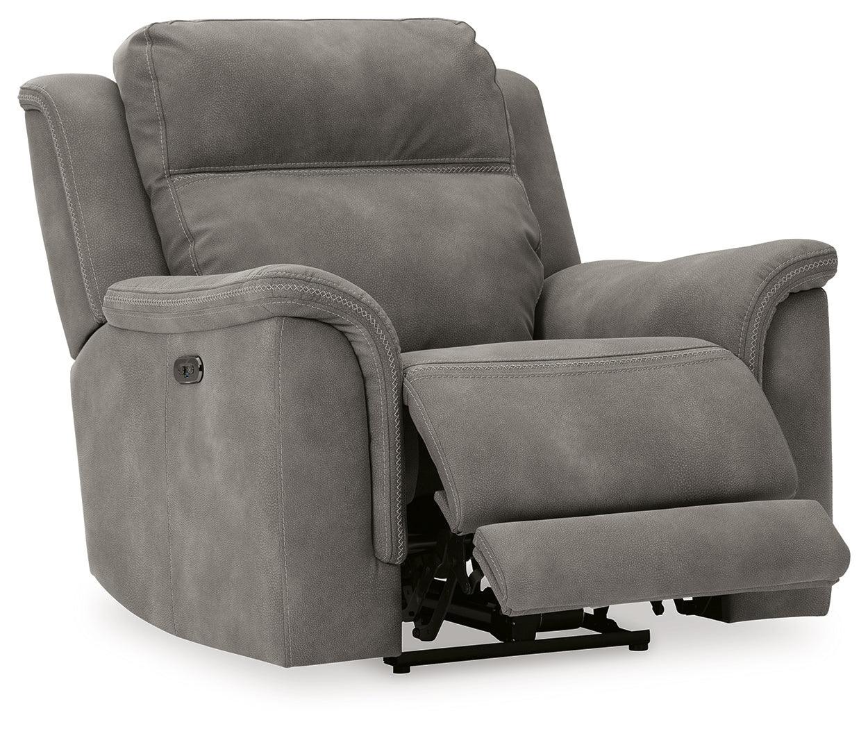 Next-gen Durapella Slate Microfiber Power Recliner - Ella Furniture