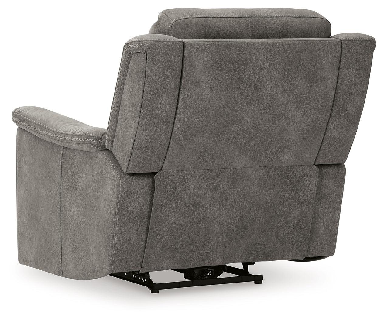 Next-gen Durapella Slate Microfiber Power Recliner - Ella Furniture