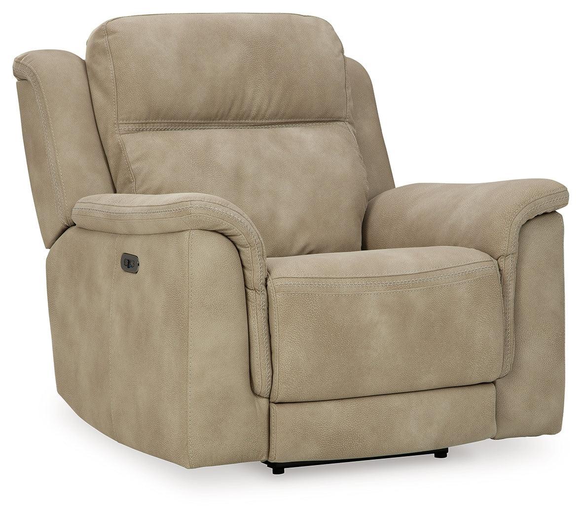 Next-gen Durapella Sand Microfiber Power Recliner - Ella Furniture