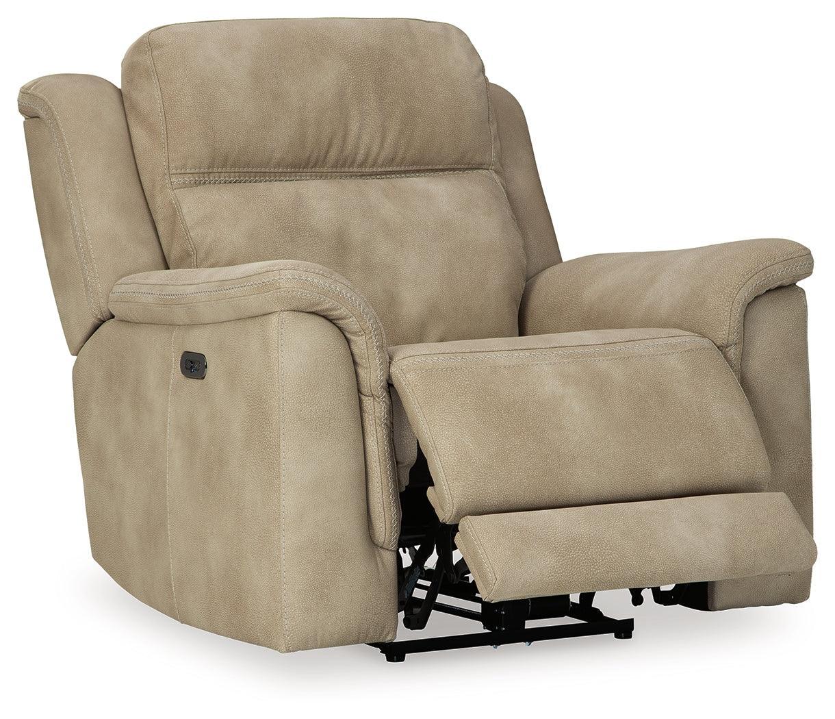 Next-gen Durapella Sand Microfiber Power Recliner - Ella Furniture