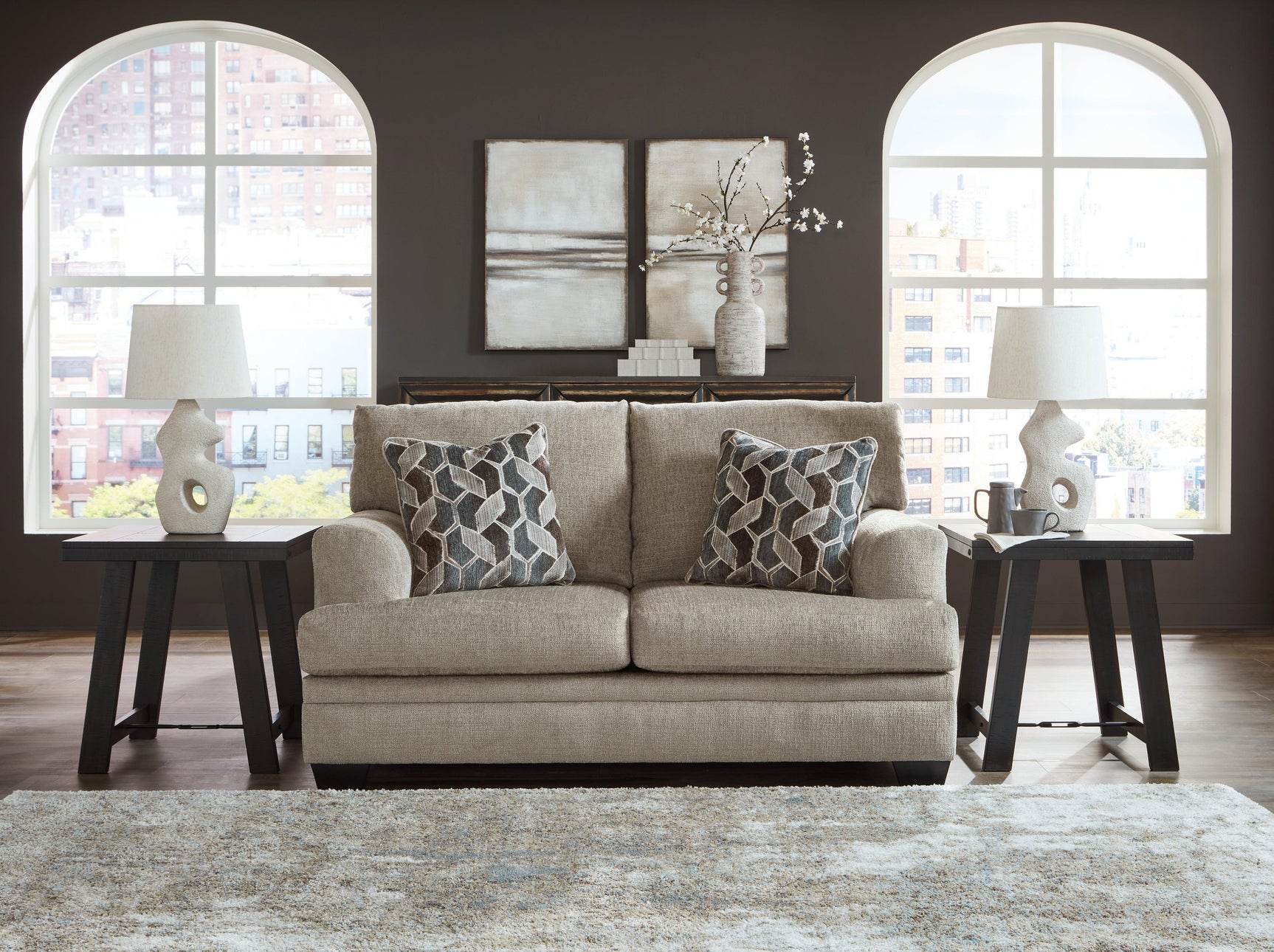 Stonemeade Taupe Sofa, Loveseat, Chair and Ottoman