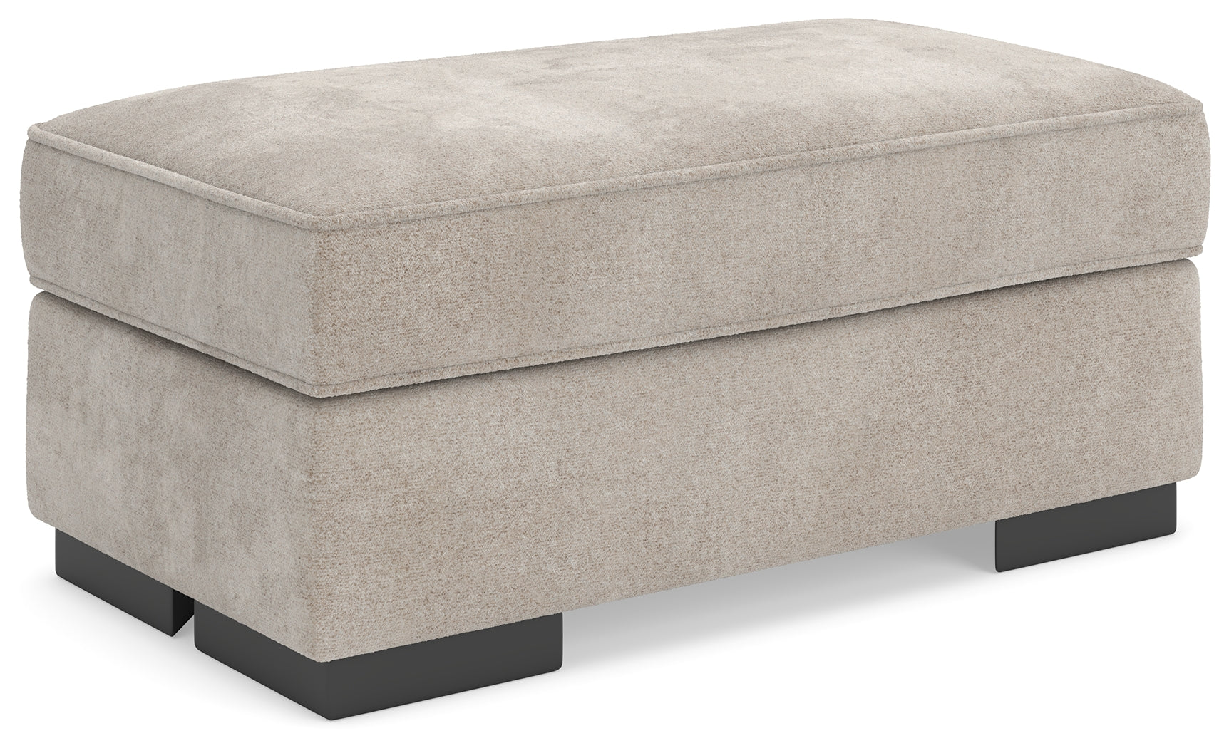High Profile Taupe Chenille Ottoman