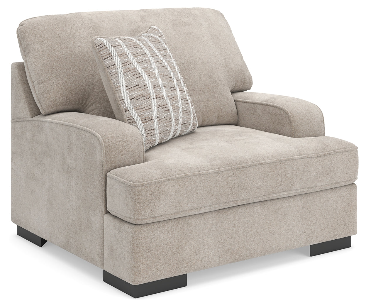 High Profile Taupe Chenille Oversized Chair