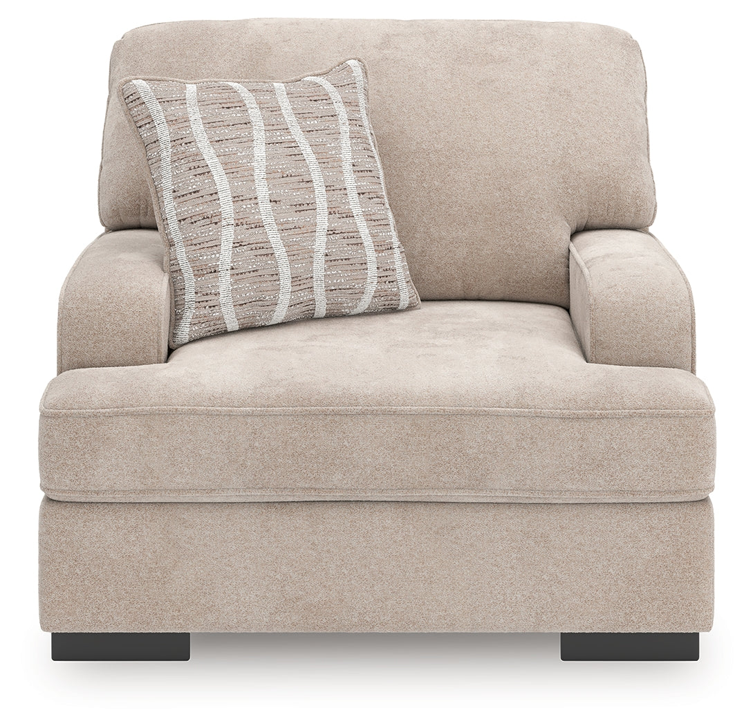 High Profile Taupe Chenille Oversized Chair