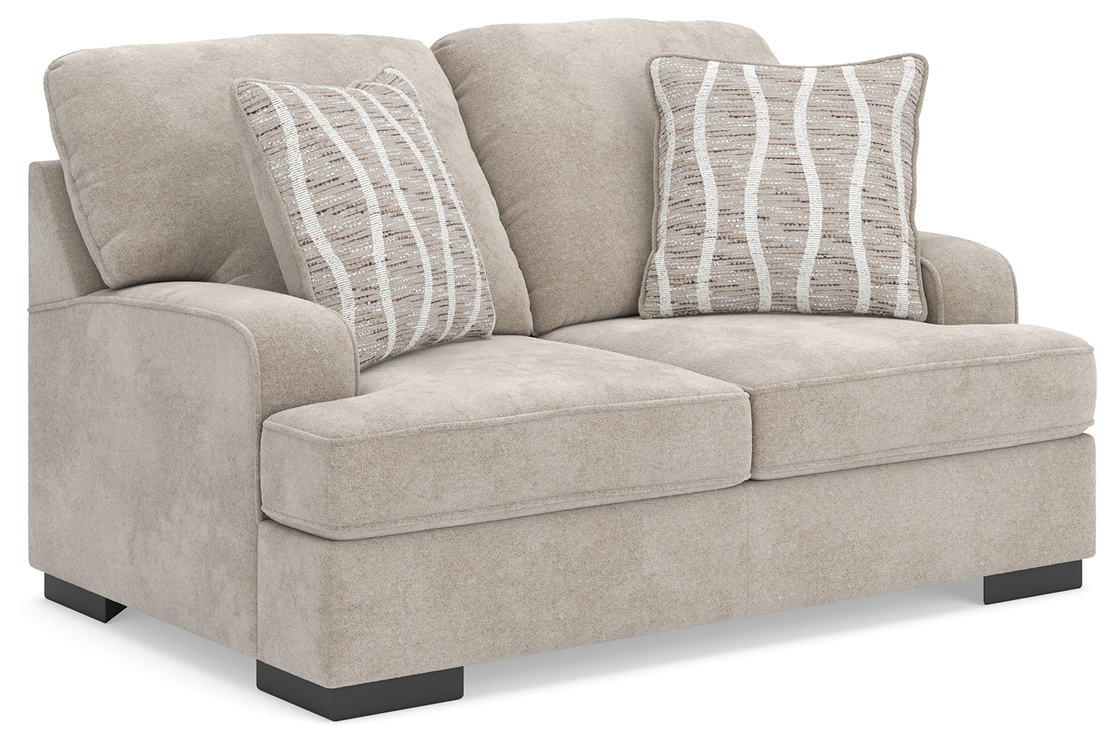 High Profile Taupe Chenille Loveseat