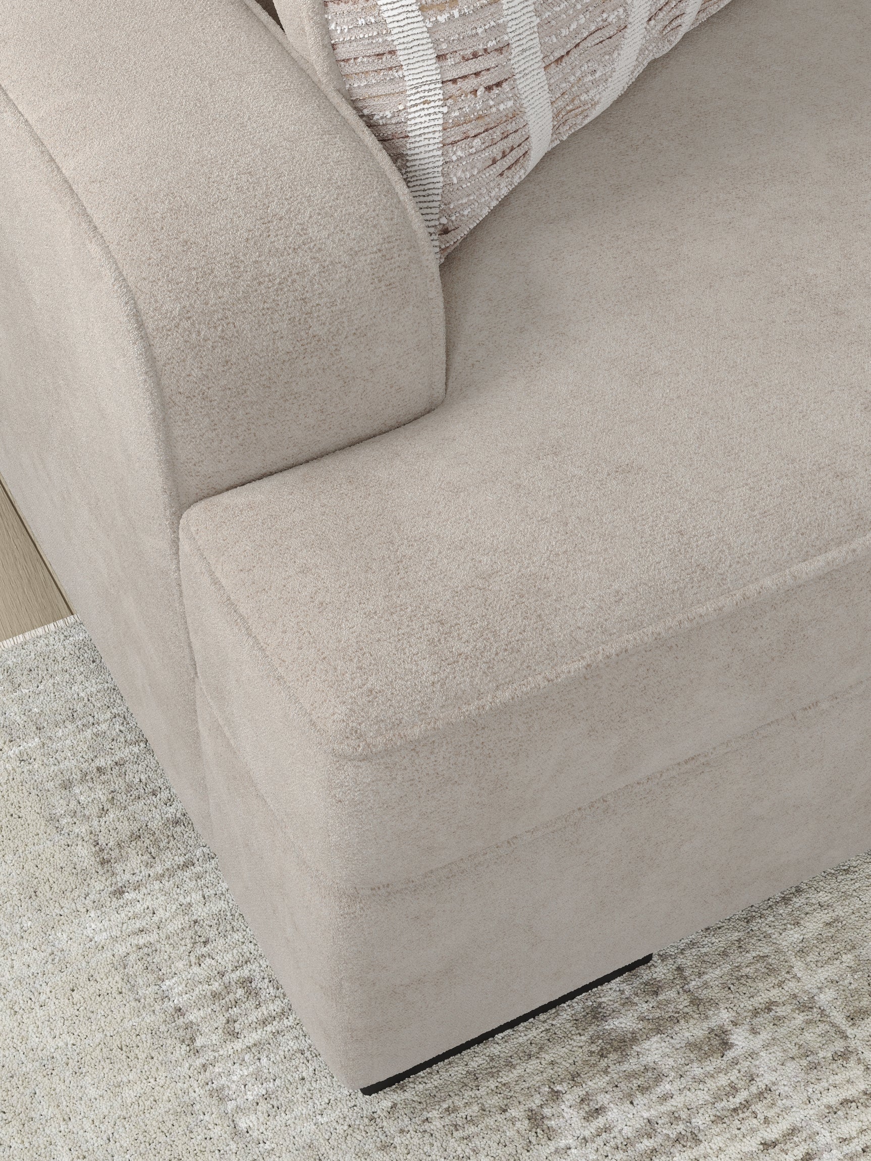 High Profile Taupe Chenille Loveseat