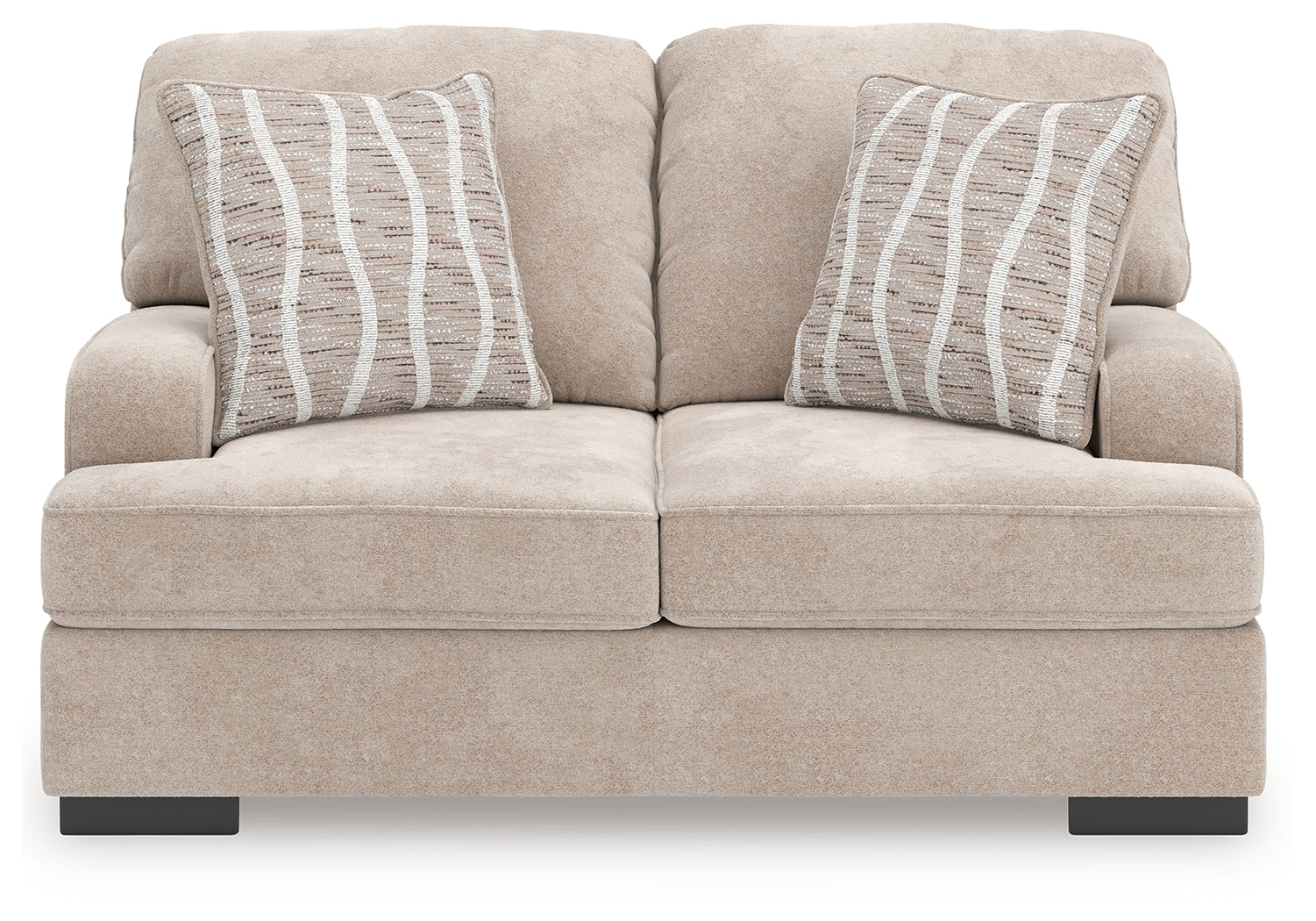 High Profile Taupe Chenille Loveseat
