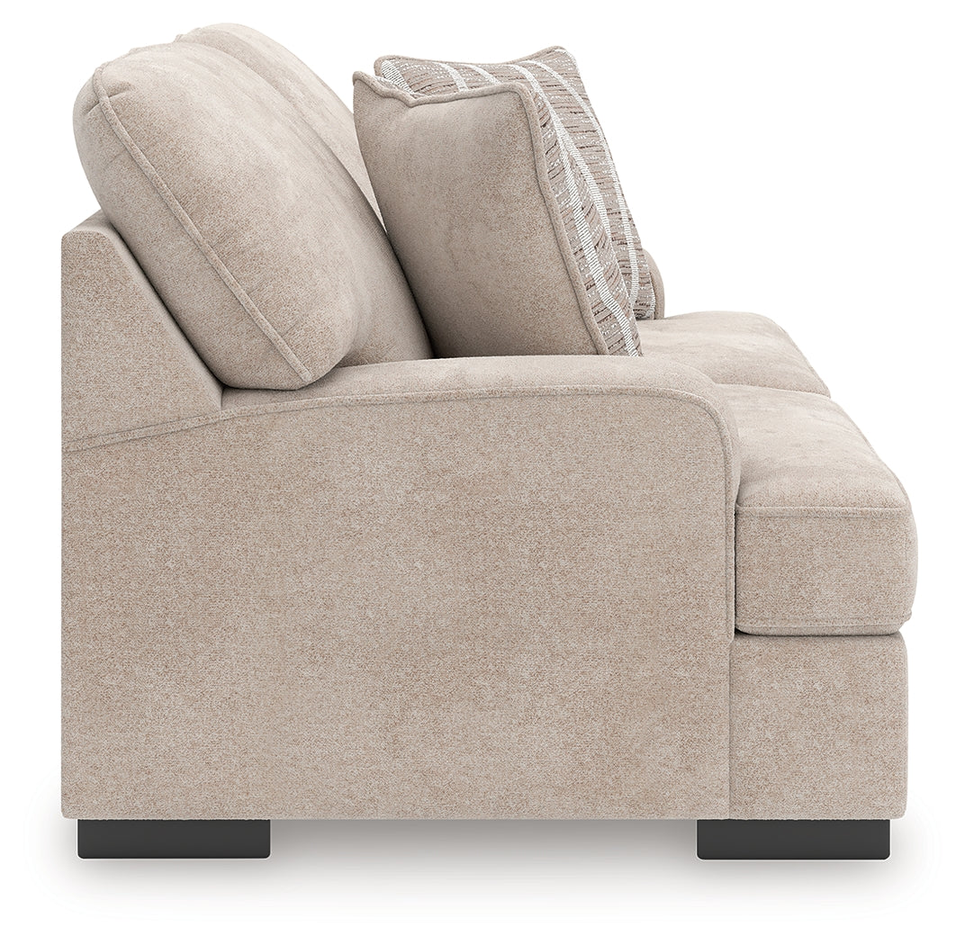 High Profile Taupe Chenille Loveseat
