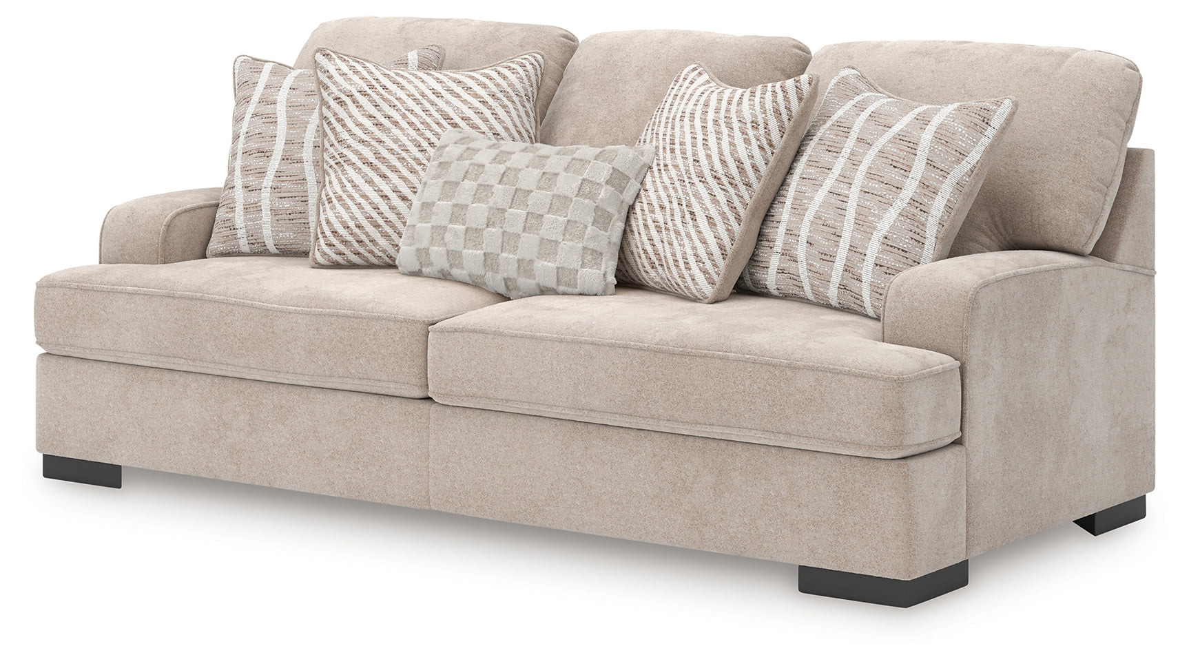 High Profile Taupe Chenille Sofa
