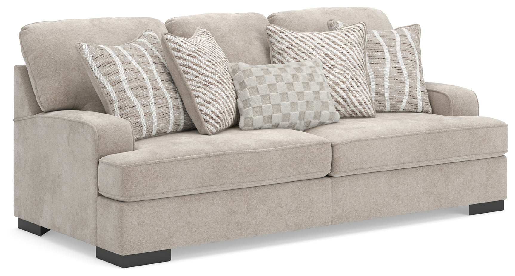 High Profile Taupe Chenille Sofa