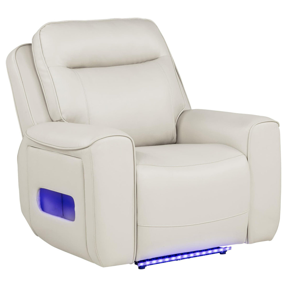 Rojas Dual Power Recliner with Cupholder Storage and LED Lighting Greige — product view