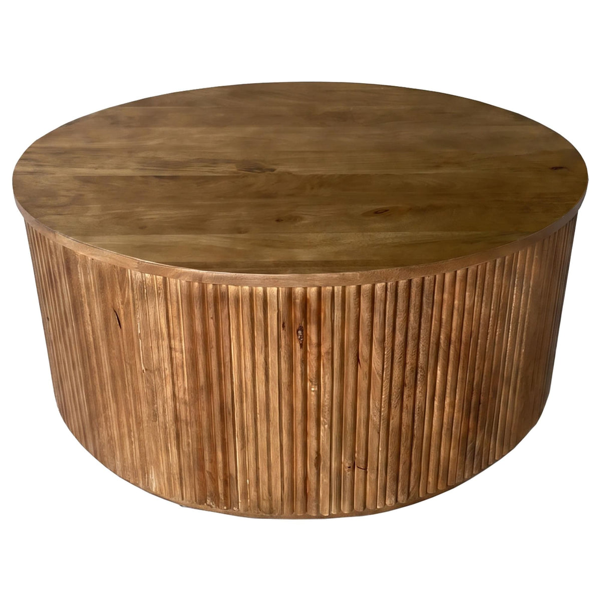Coffey 3-Piece Round Coffee and End Table Set Light Brown — product image 5
