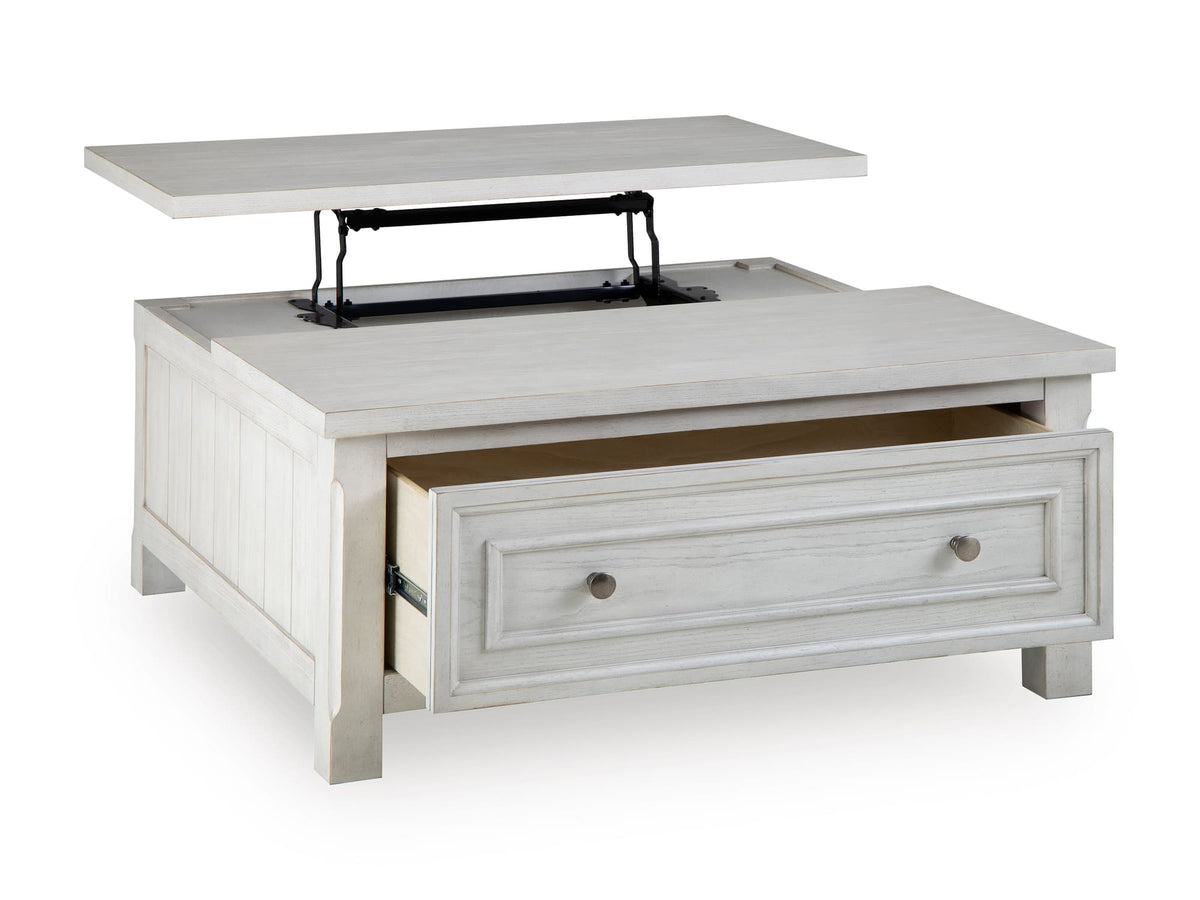 Antique White Lift-Top Coffee Table with Drawer and Hidden Storage — product image 4