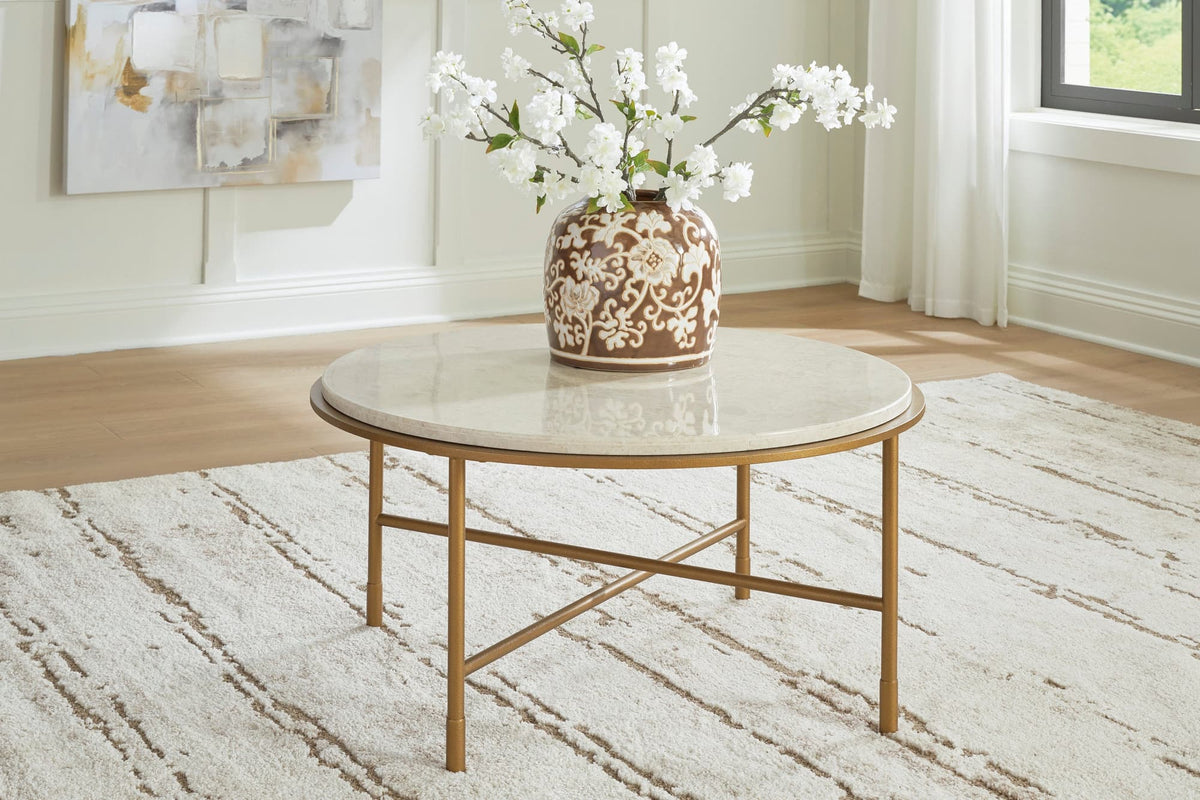 Antique Gold Natural Marble Coffee Table — product view