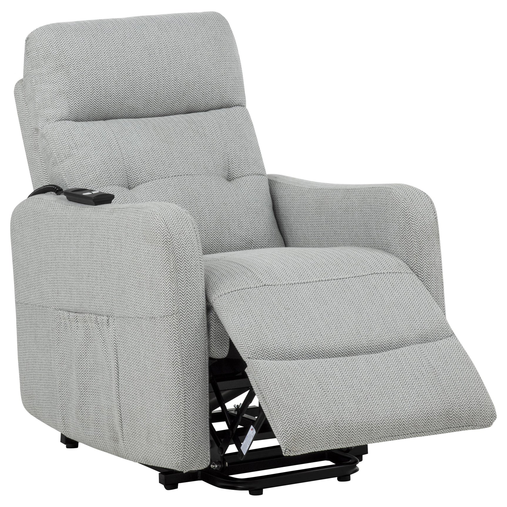 Dayes Upholstered Power Lift Recliner Chair Light Grey
