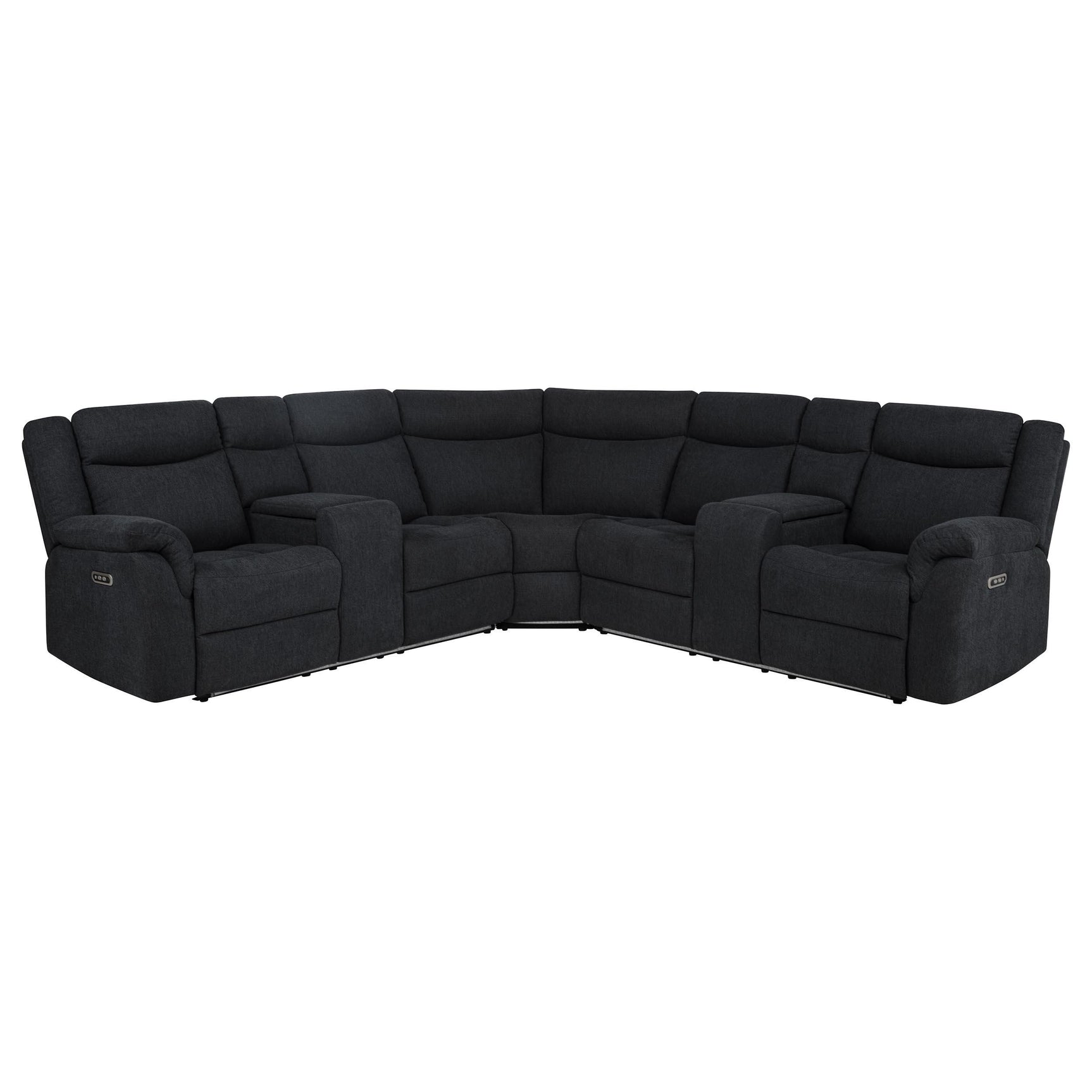 Hagen Upholstered Power Reclining Sectional Sofa Steel Grey