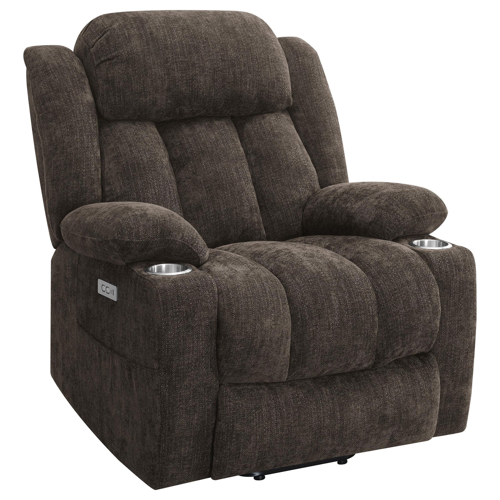 Houston Upholstered Power Lift Recliner Chair Dark Brown 603233P