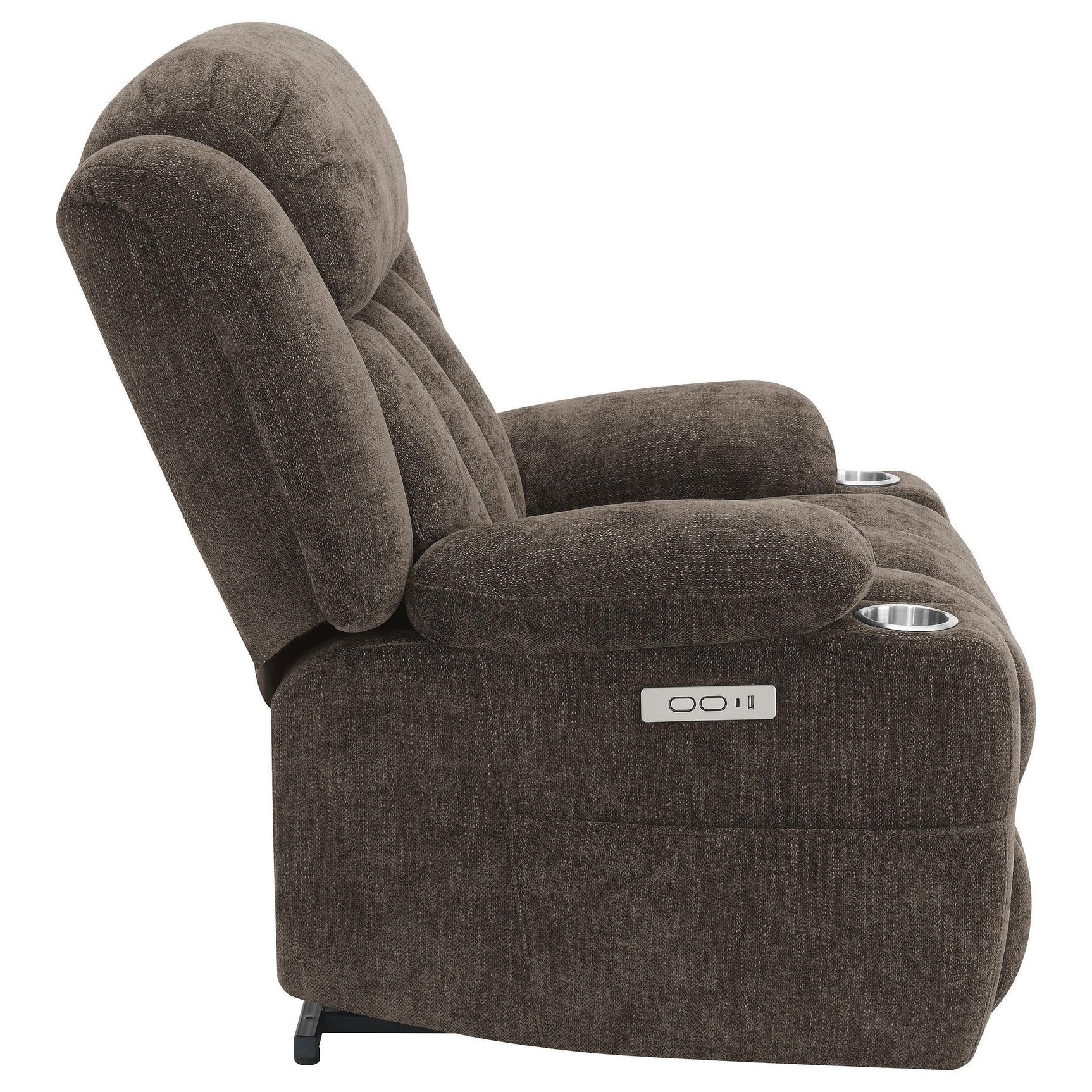 Houston Upholstered Power Lift Recliner Chair Dark Brown 603233P