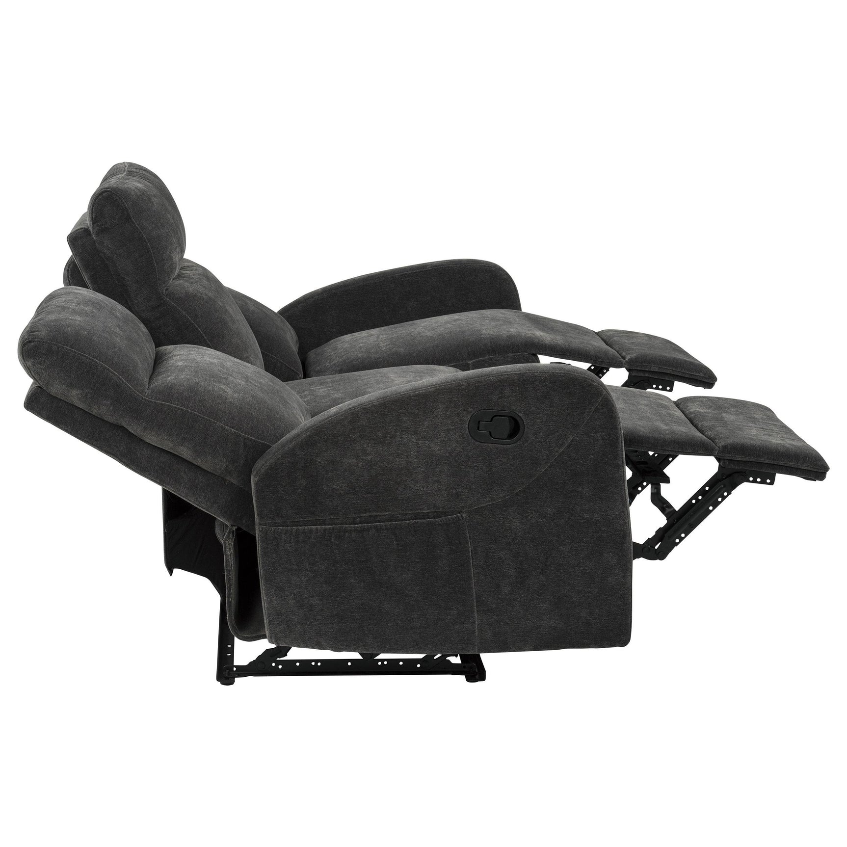 Hamilton 2-piece Chenille Manual Reclining Sofa Set Charcoal Grey
