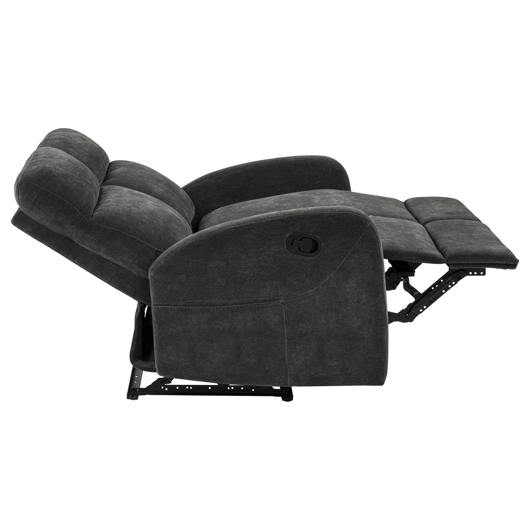 Hamilton 3-piece Chenille Manual Reclining Sofa Set Charcoal Grey
