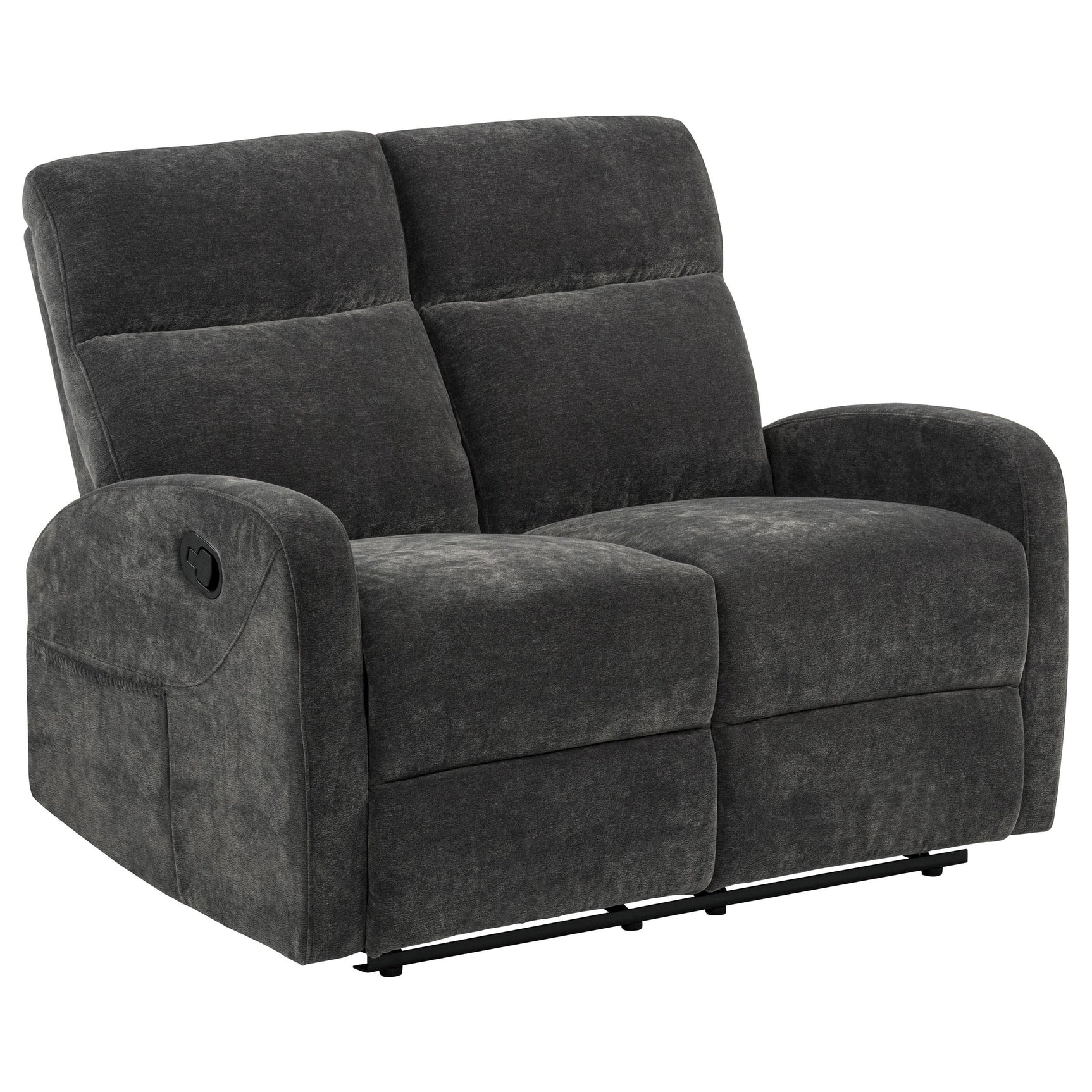 Hamilton Chenille Upholstered Manual Reclining Loveseat Charcoal Grey