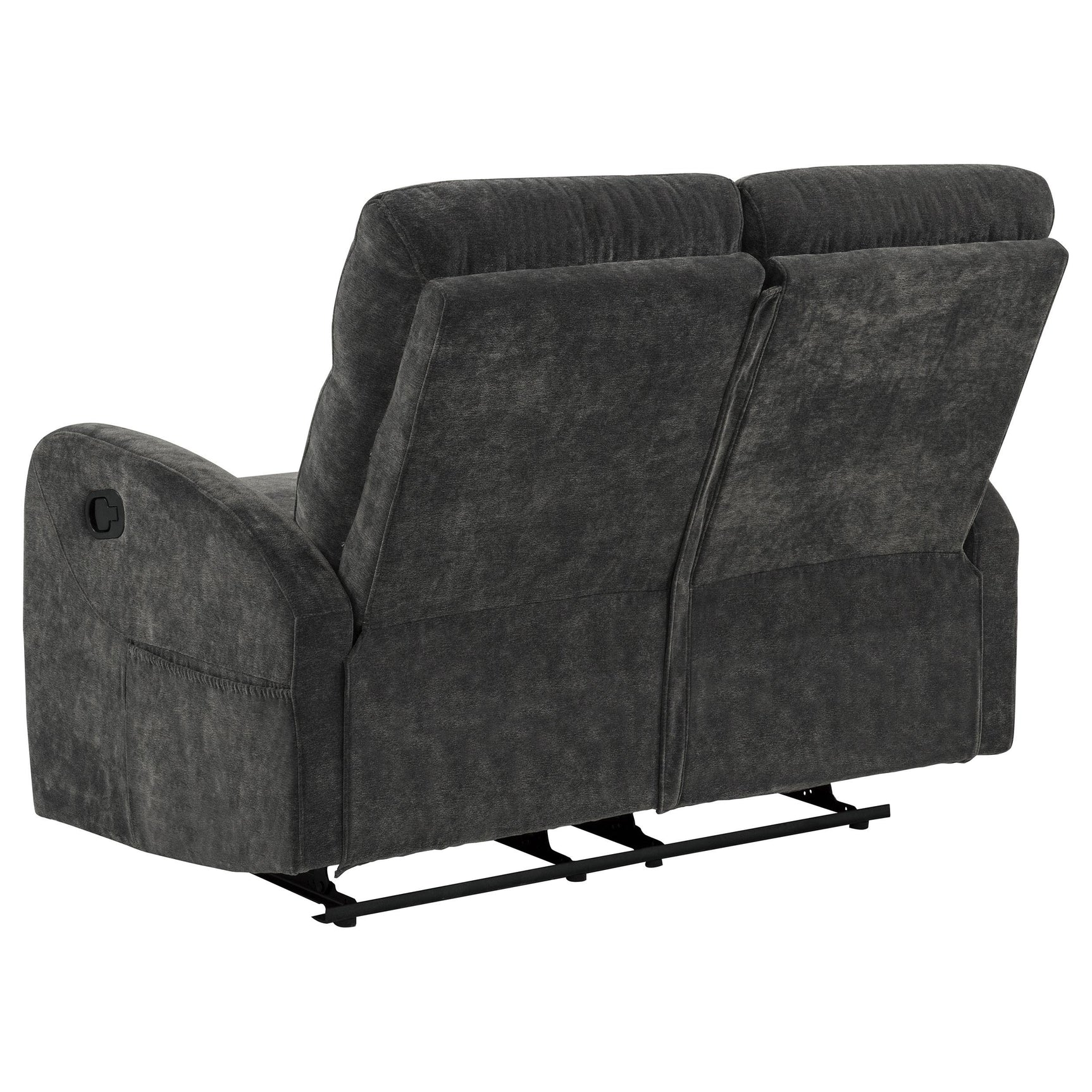 Hamilton Chenille Upholstered Manual Reclining Loveseat Charcoal Grey