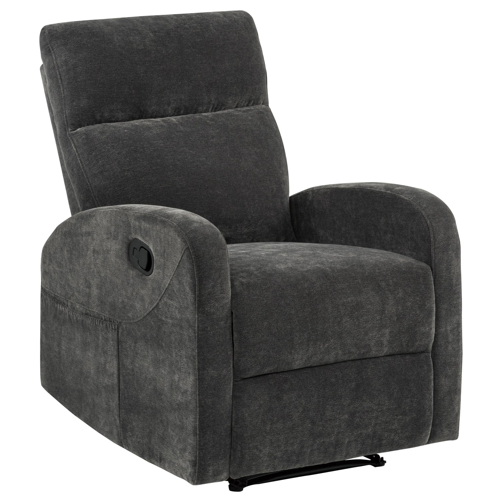 Hamilton Chenille Upholstered Manual Glider Recliner Charcoal Grey