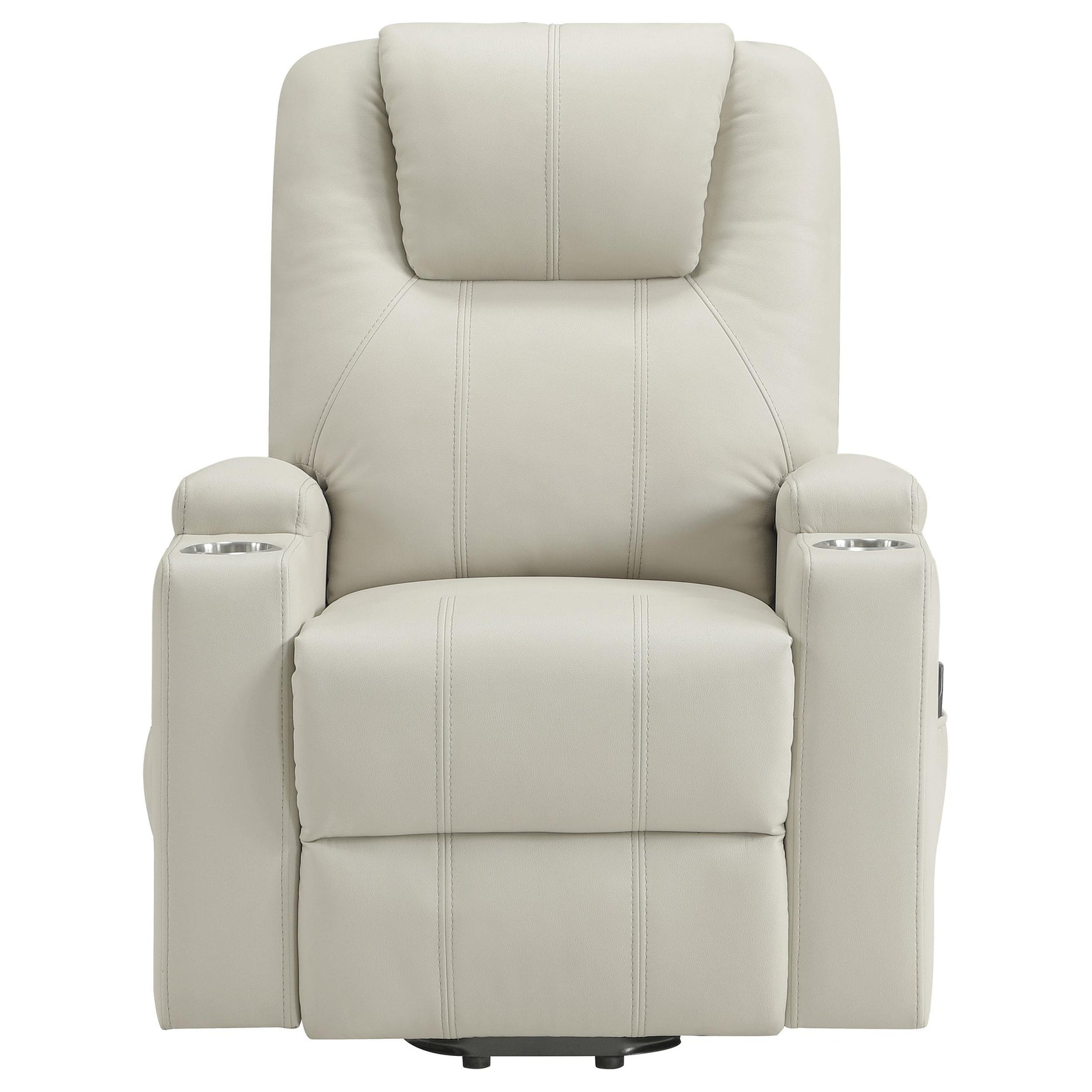 Armstrong Upholstered Power Lift Massage Recliner Ivory