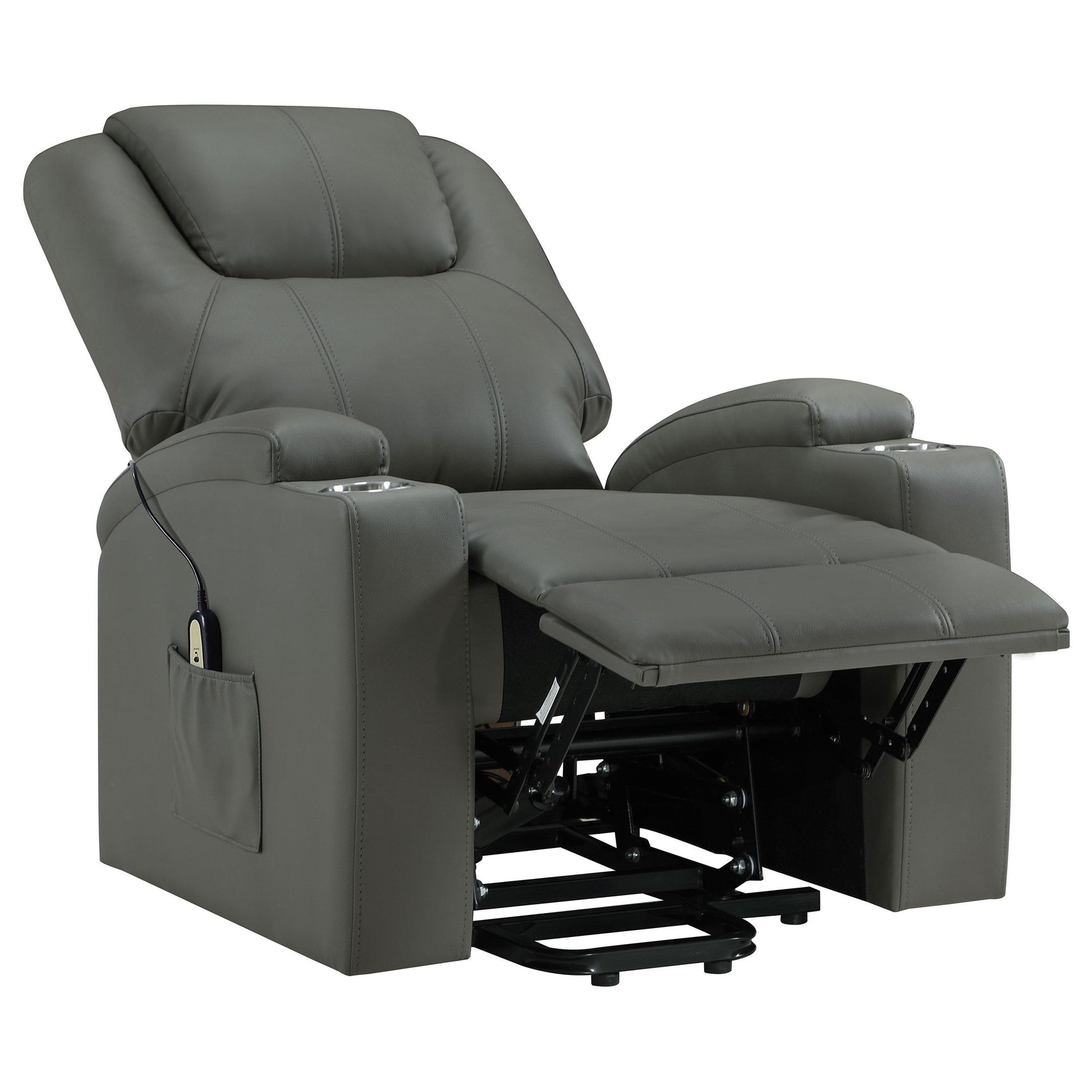 Armstrong Upholstered Power Lift Massage Recliner Grey