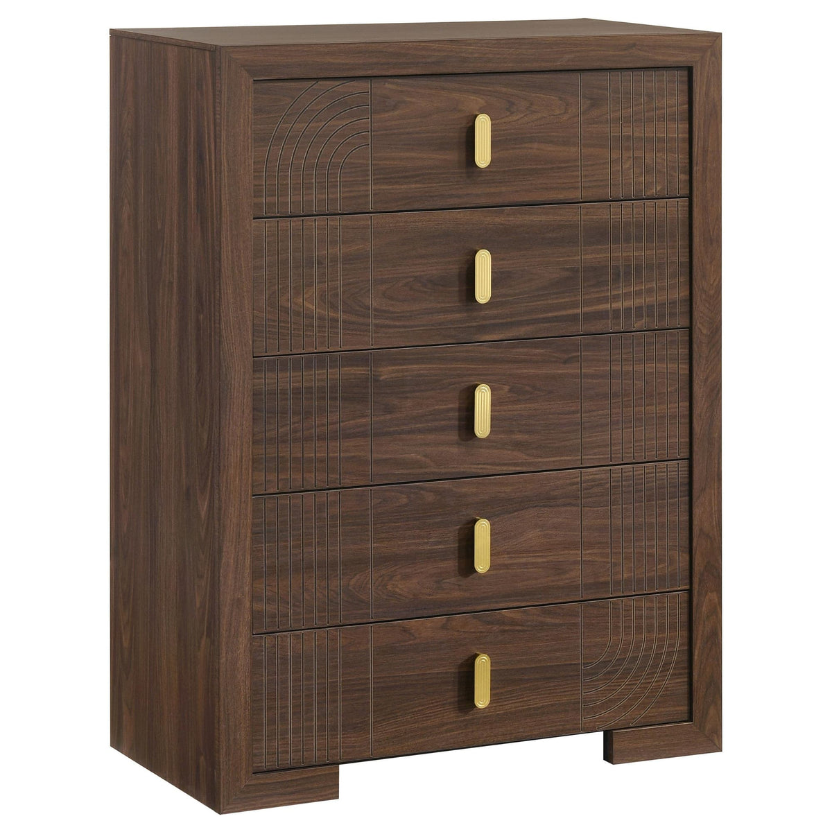 Etienne 5-Drawer Bedroom Chest of Drawers Walnut — product view
