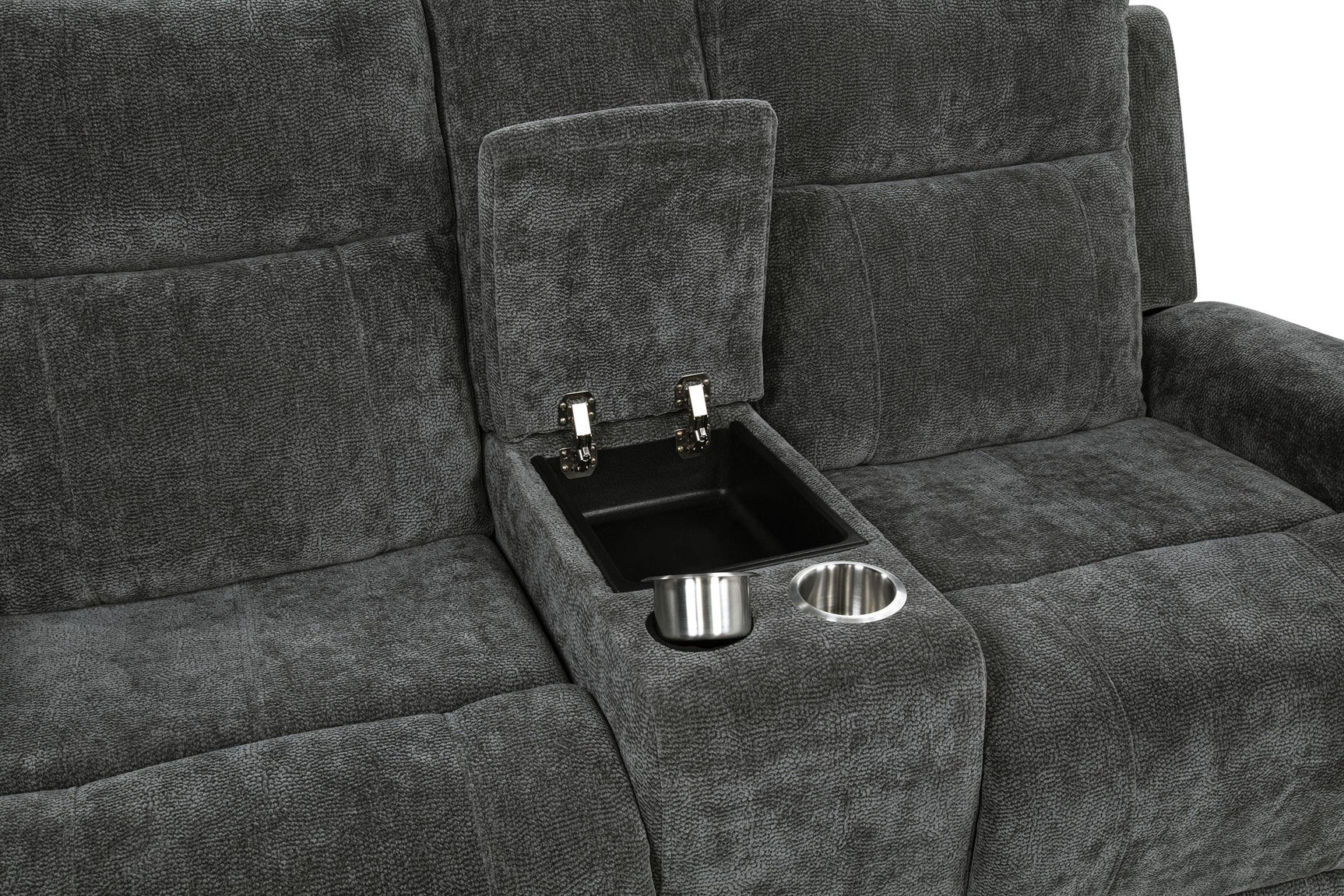 Kennett 2-piece Chenille Power Reclining Sofa Set Dark Grey