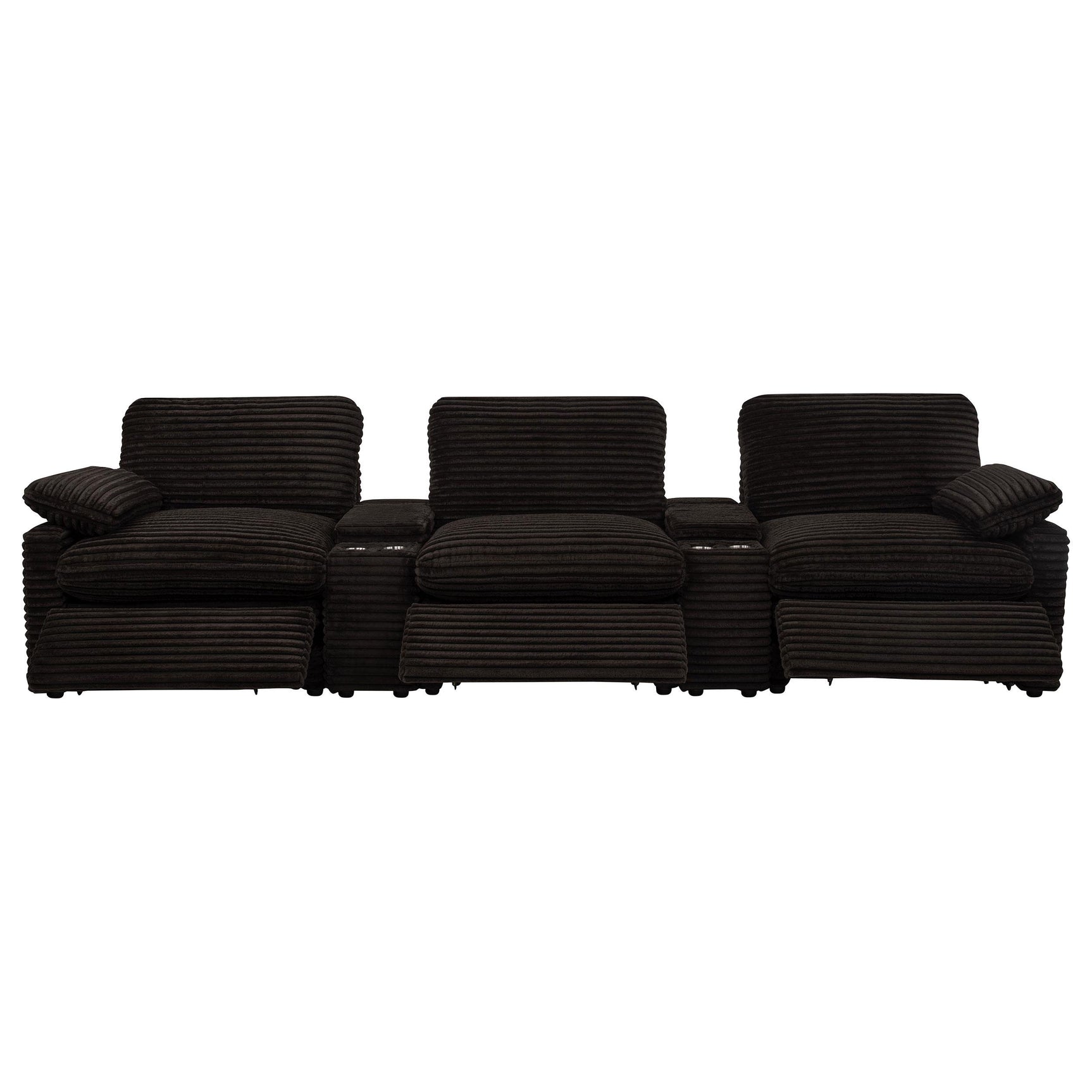 Collins 5-Piece Power Reclining Home Theater Seating Chocolate Brown