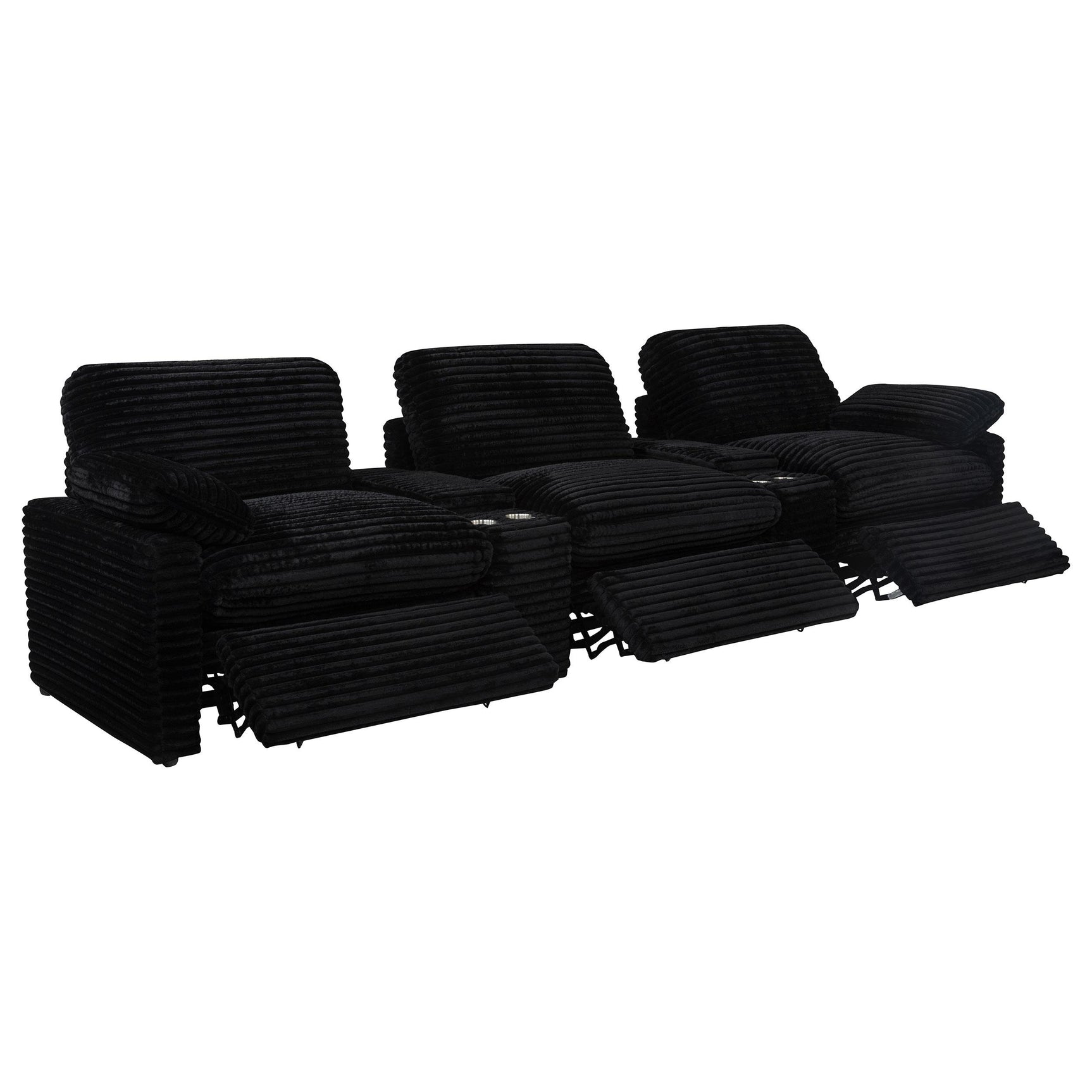 Collins 5-Piece Power Reclining Home Theater Seating Black