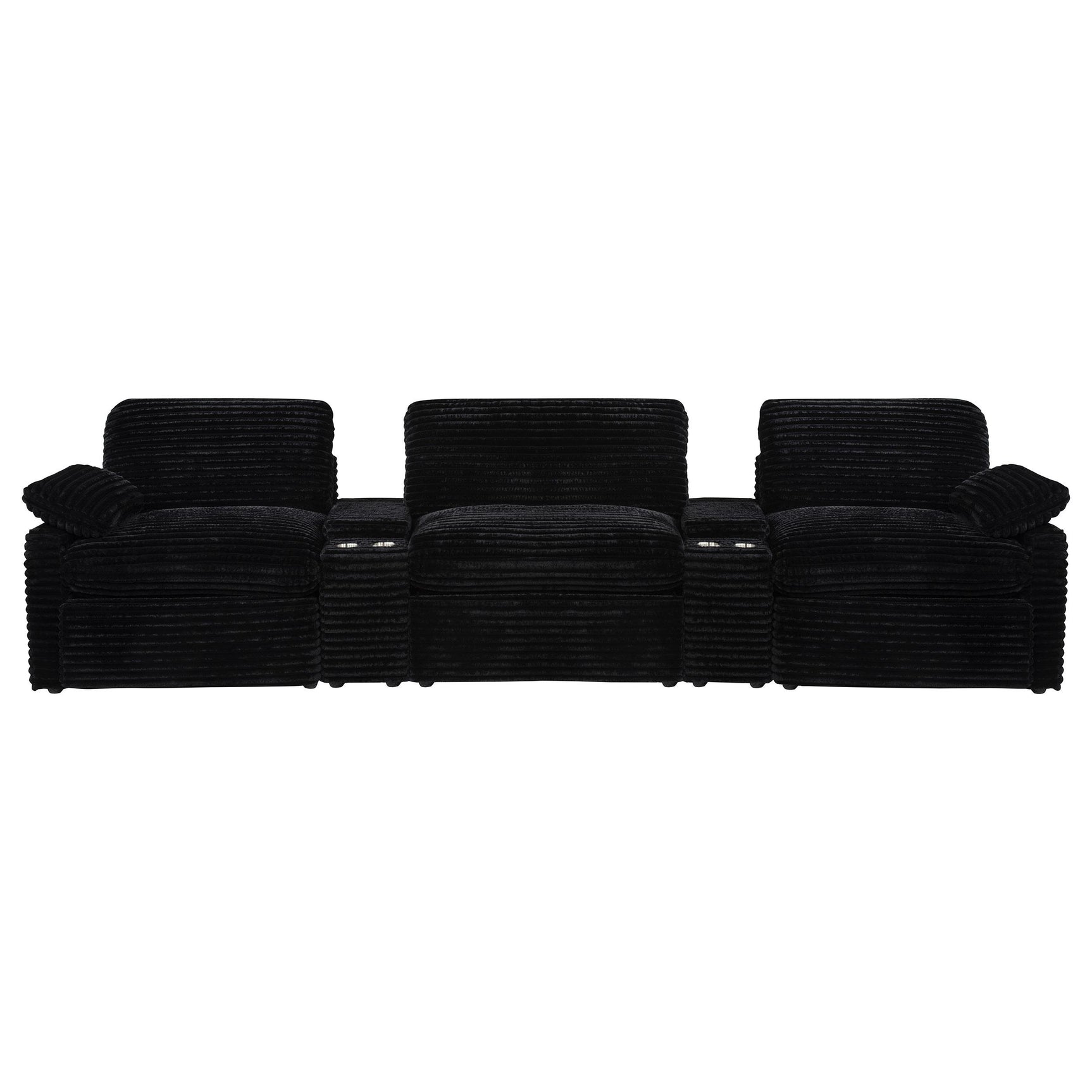 Collins 5-Piece Power Reclining Home Theater Seating Black