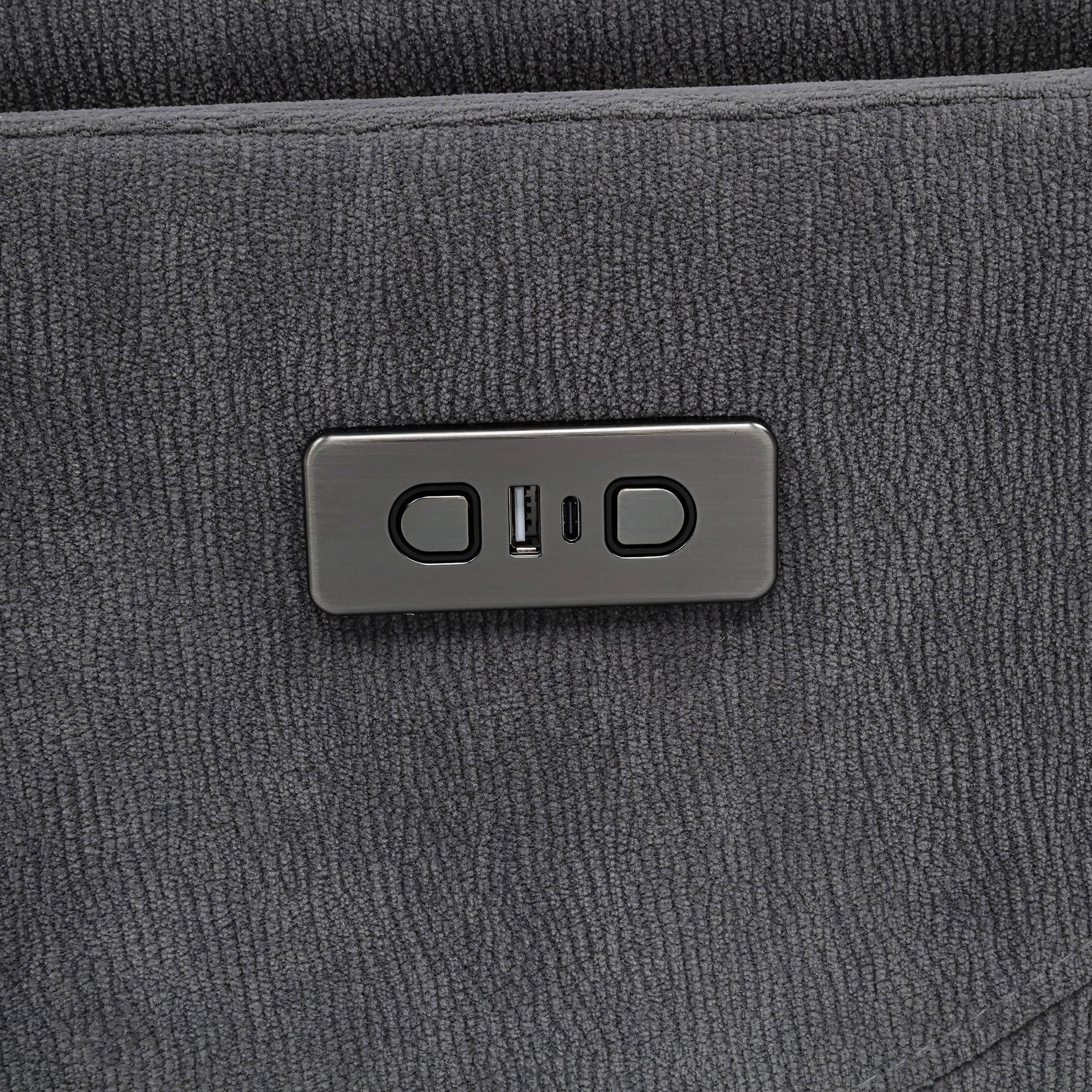 Adler Upholstered Power Swivel Glider Recliner Charcoal Grey