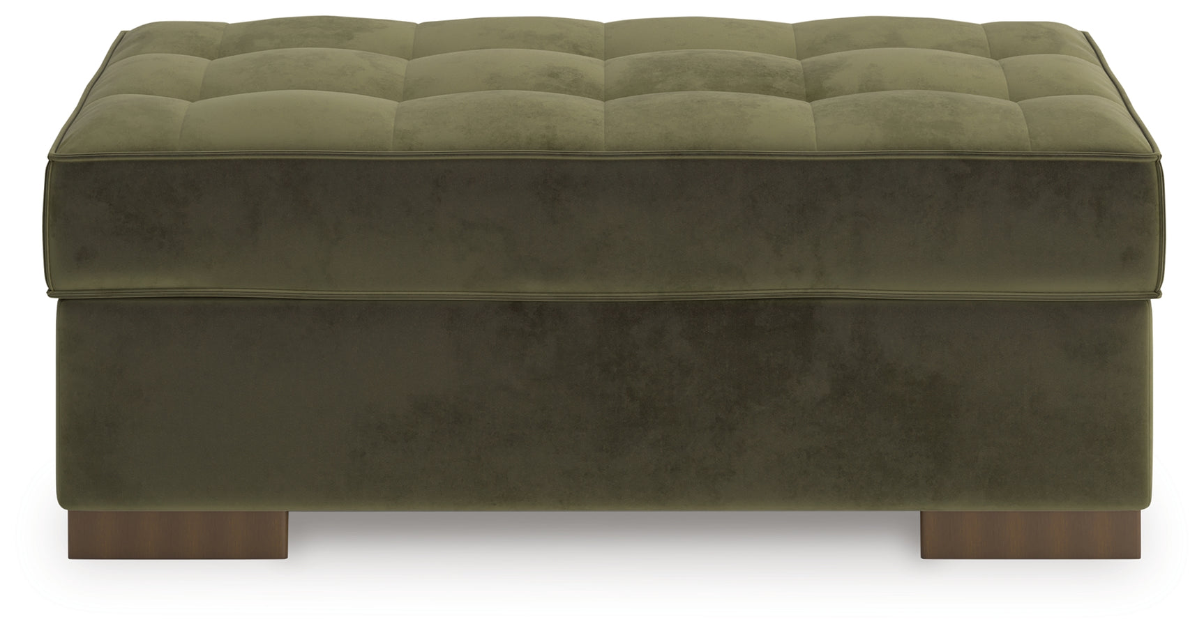 Caspian-Town Olive Velvet Oversized Accent Ottoman