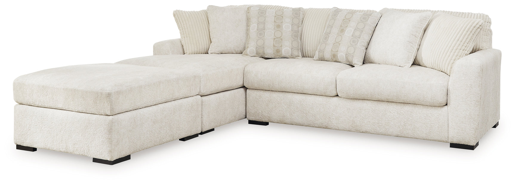 Chessington Ivory 2-Piece Sectional with Ottoman