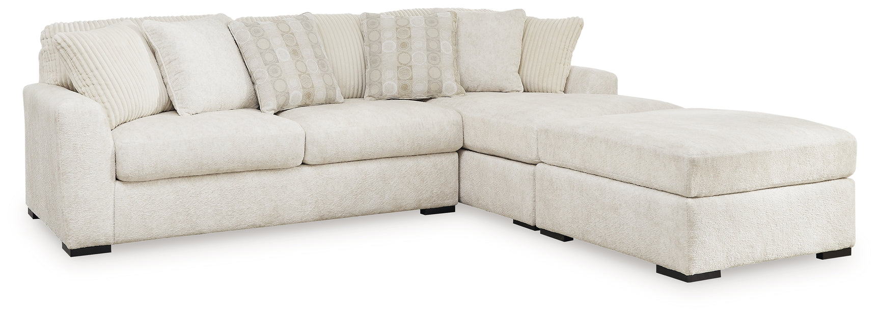 Chessington Ivory 2-Piece Sectional with Ottoman
