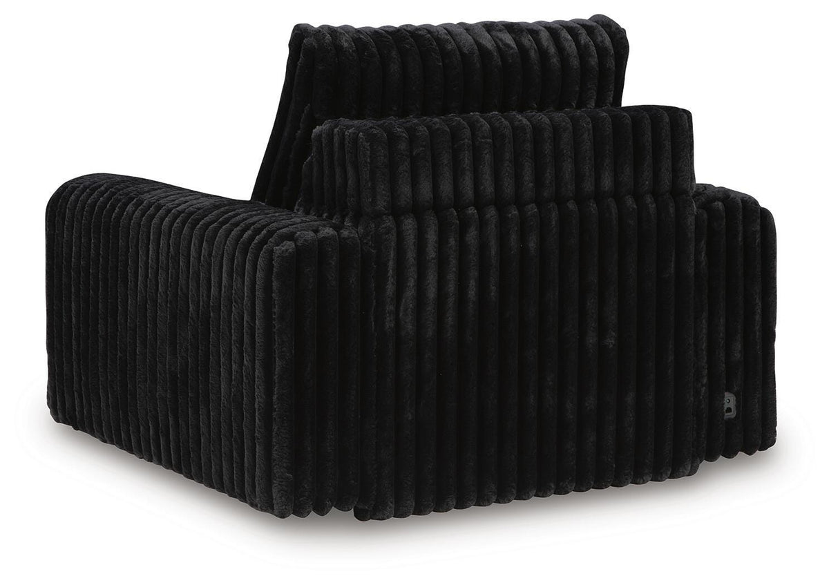 HamlinBay Onyx Chenille Power Gliding Chaise — back view